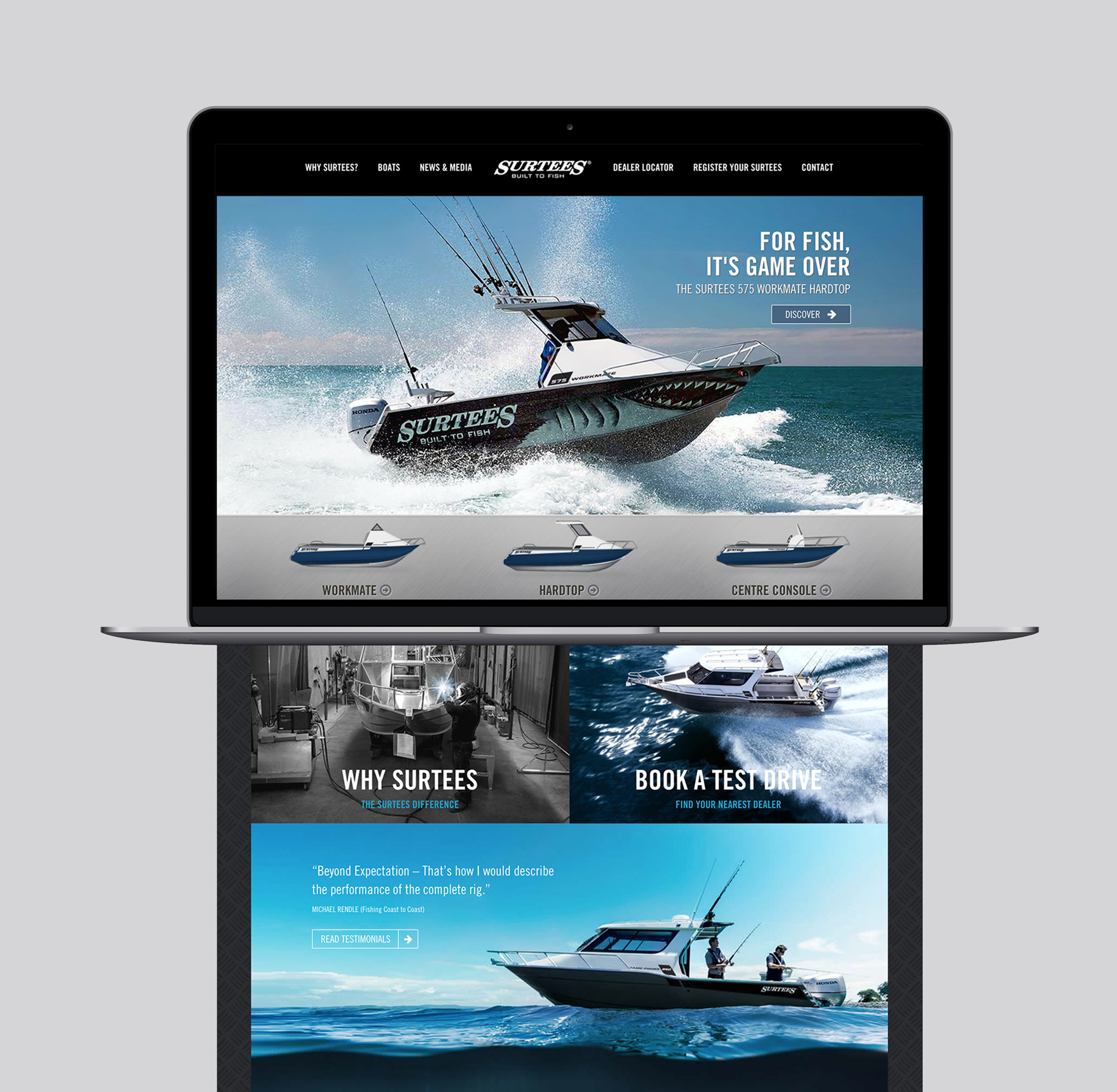 Onfire design surtees boats digital website design auckland 