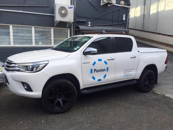 large Paxton Branding on Ute