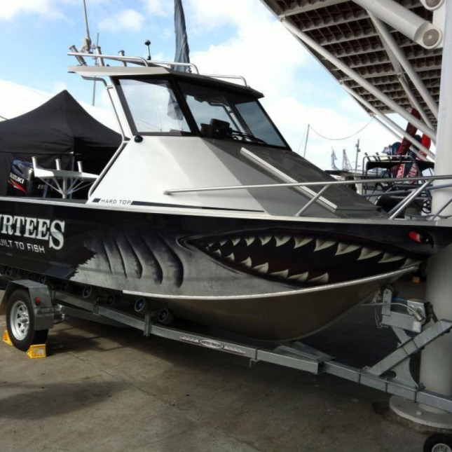 Onfire design surtees boat wrap design