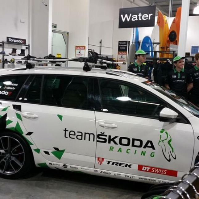 large Team Skoda Racing Car Signage