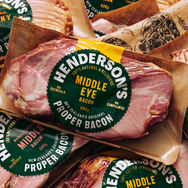 Onfire Design Hendersons Bacon Packaging Identity