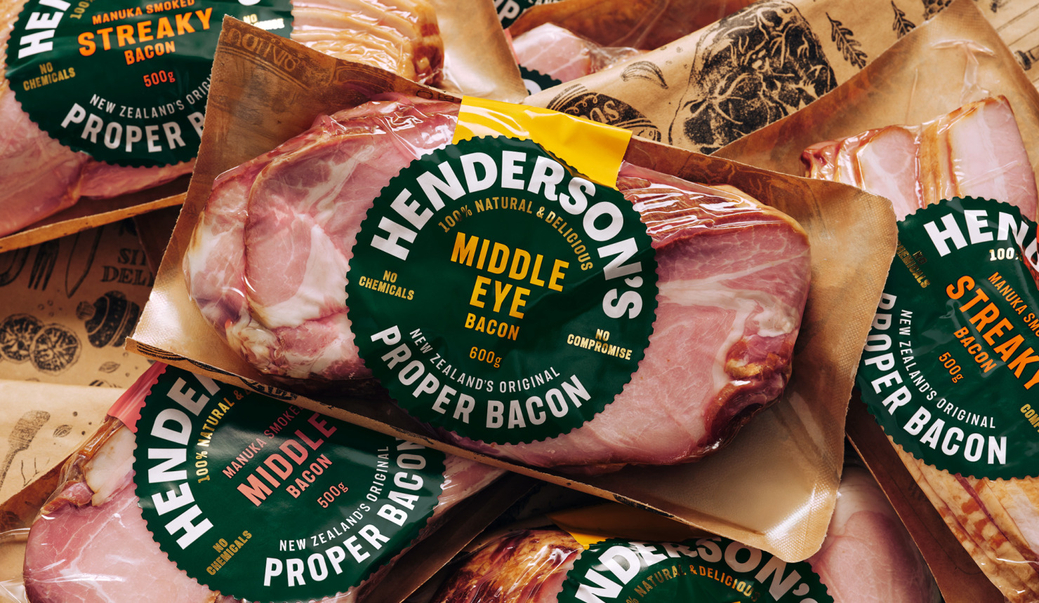 Onfire Design Hendersons Bacon Packaging Identity