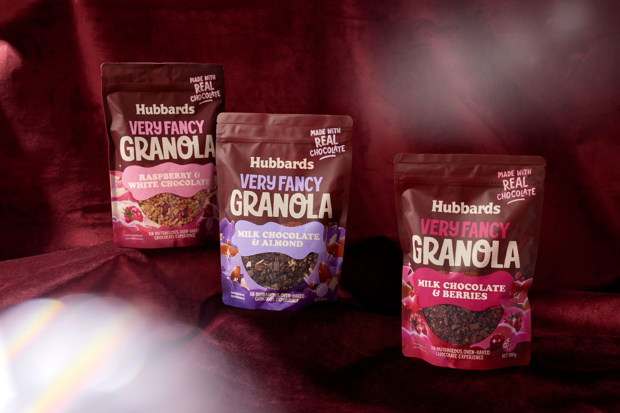 onfire design hubbards very fancy granola packaging design nz