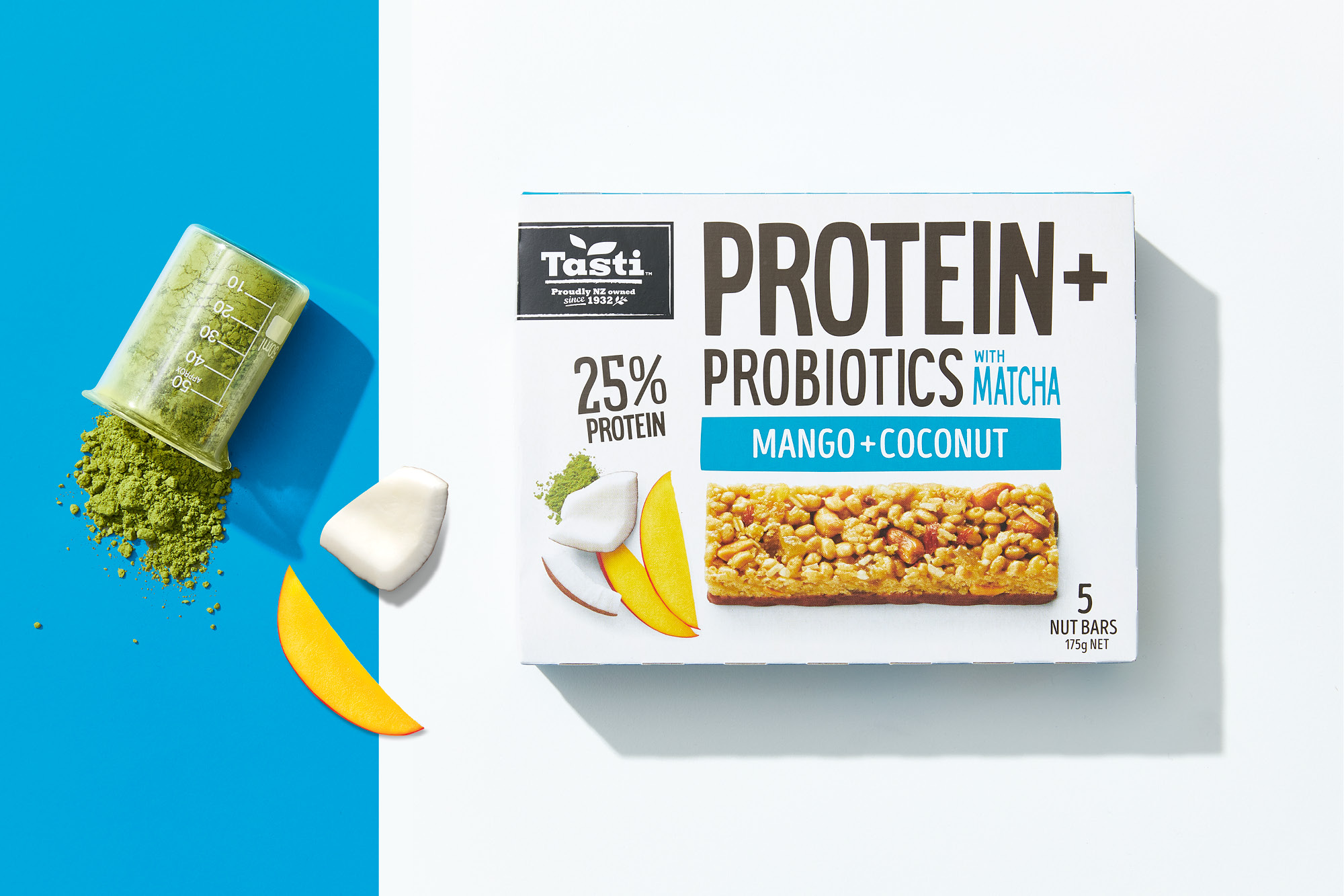 onfire design tasti protein+probiotics bar packaging design 2