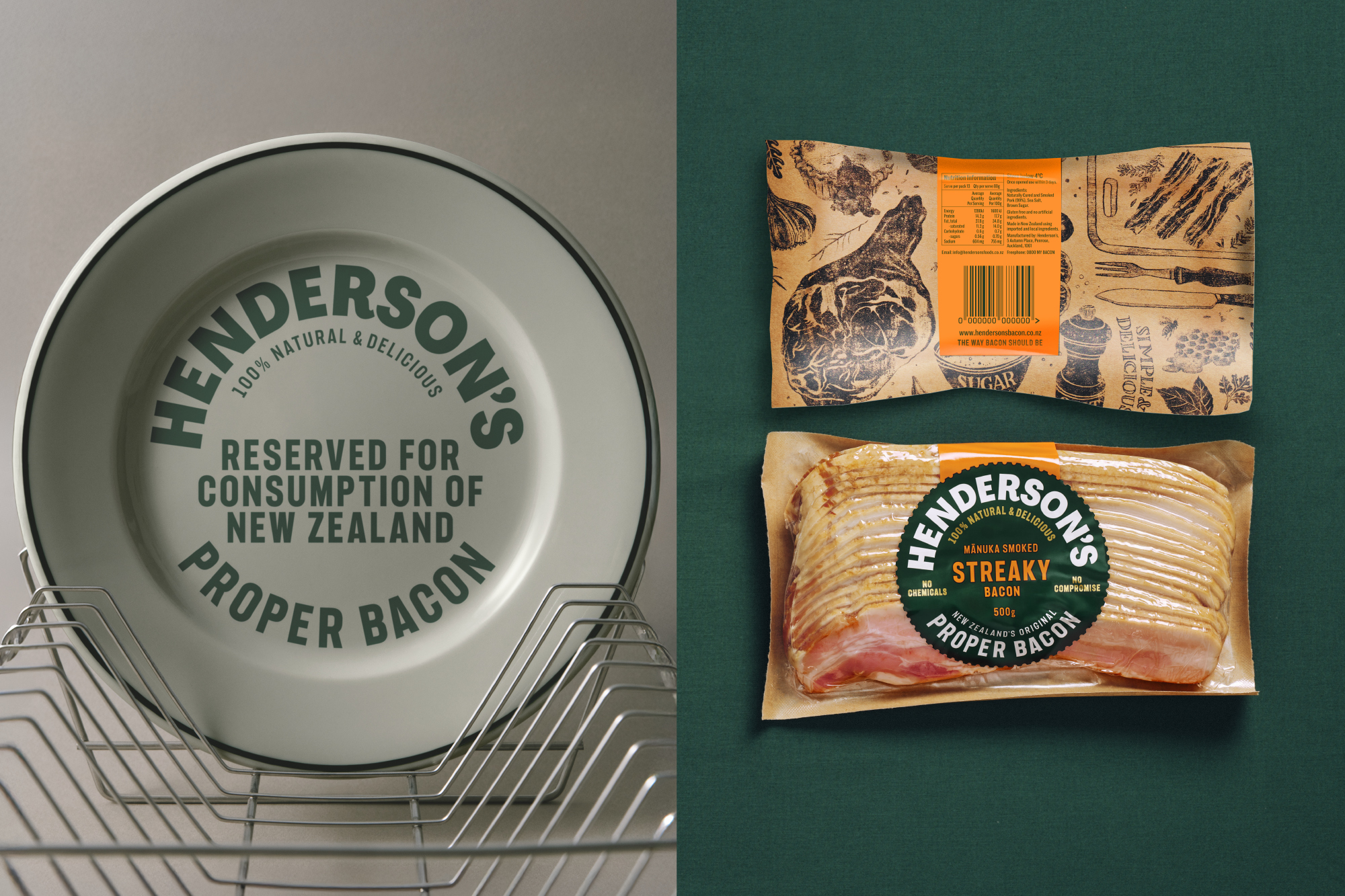 Onfire Design Hendersons Bacon Packaging Identity24