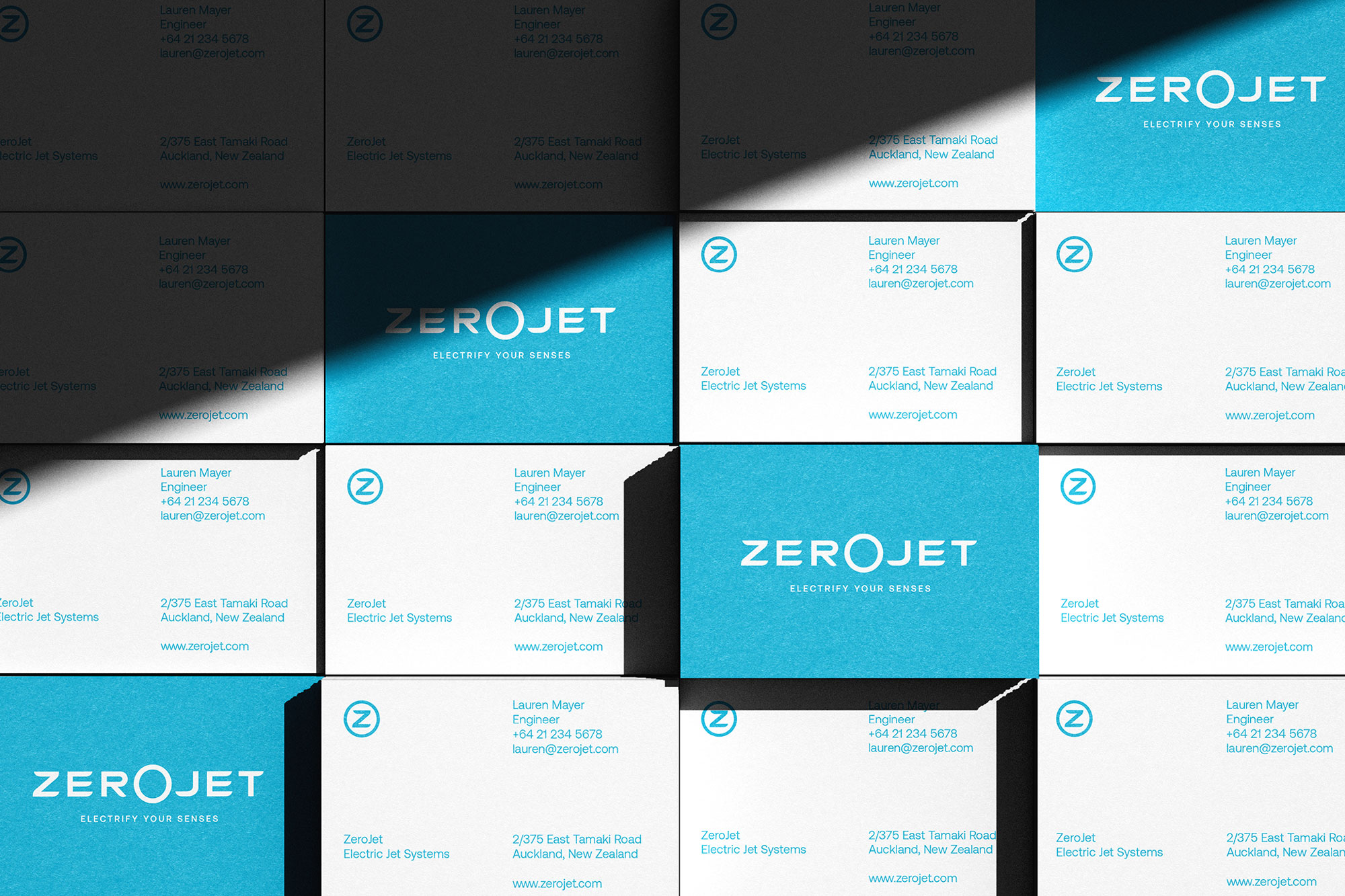 Zerojet Business Cards Brand Identity Onfire Design