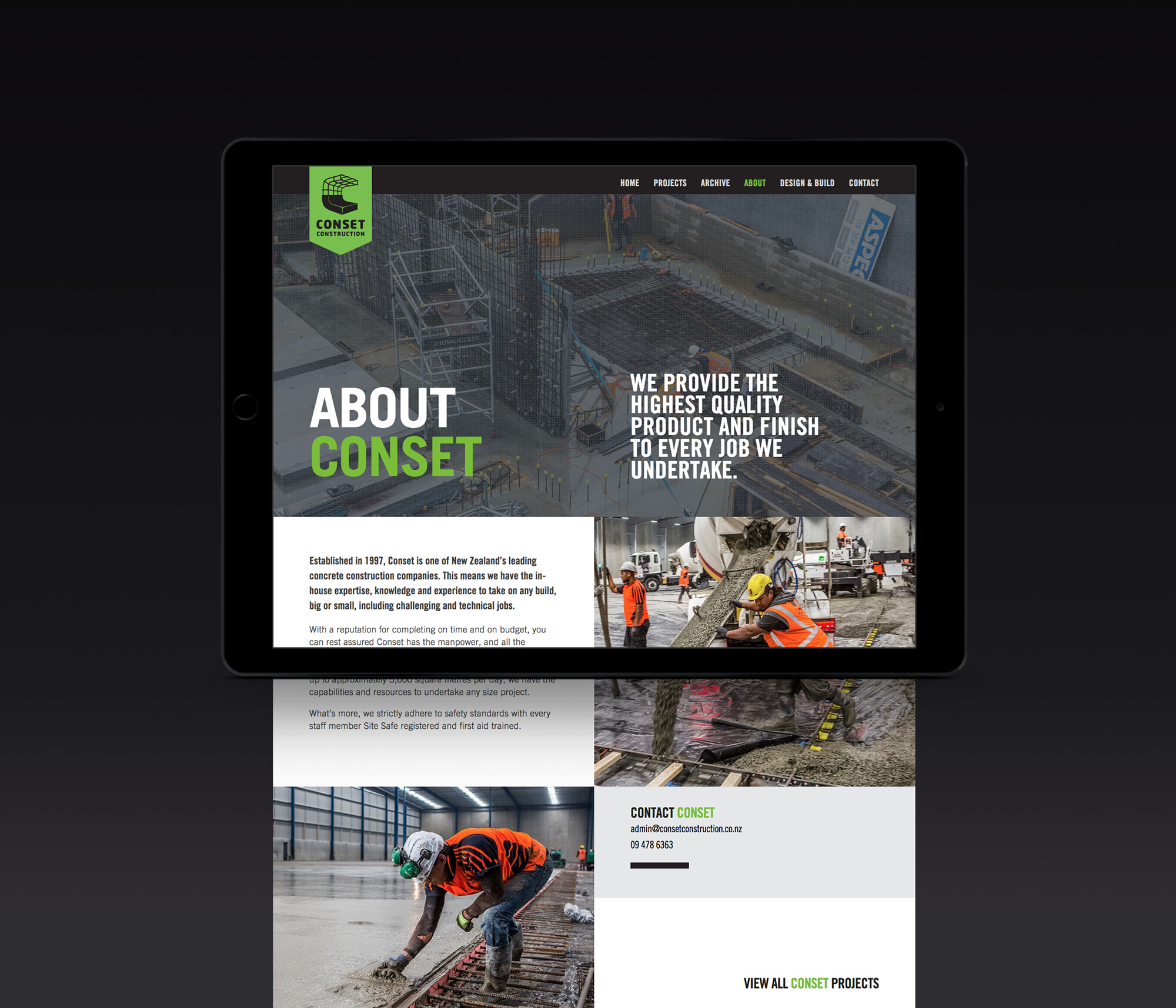 onfire design conset construction branding identity website design 7
